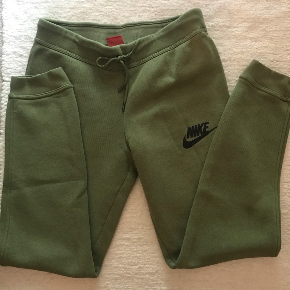 Army green Nike joggers